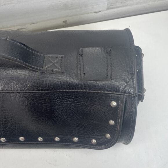 River Road Black Motorcycle Handlebar Leather Tool Bag Harley Accessory Biker - Picture 3 of 14